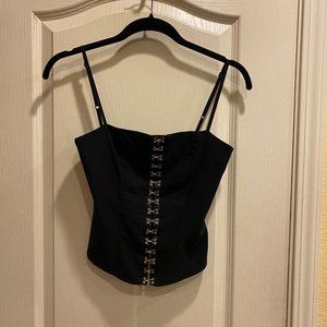 bebe Hook and Eye Black Corset top